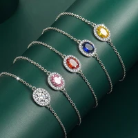 uilz classic multicolor bracelets for women round cubic zirconia stone trendy jewelry engagement wedding party accessories