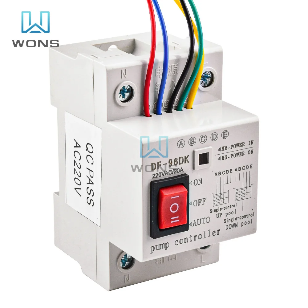 

DF-96D DF-96DK Automatic Water Level Controller Switch 20A 220V Liquid Level Detection Sensor Water Pump Controller With 2m Wire