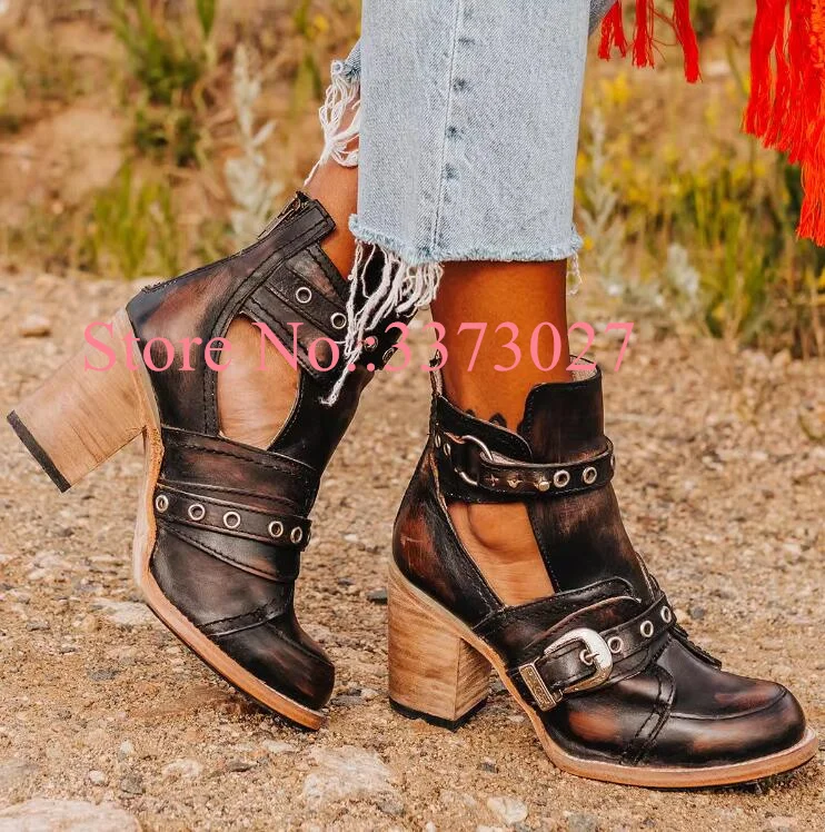 

Классический дизайн, Женская искусственная кожа, сексуальная женская обувь с ремешком-пряжкой, модная ковбойская повседневная обувь, Прямая поставка