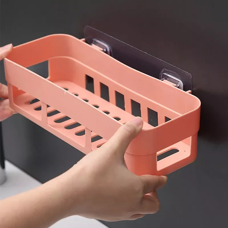 

Bathroom Shelf Organizer Toilet Adhesive Shampoo Gel Storage Basket Decoration Bathroom Corner Shower Shelf Rack Accessories