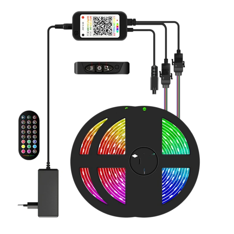 

LED Light Strip Bedroom SMD5050 Smart App Music Sync RGB Light Strip with Remote Control for Home Room 20M