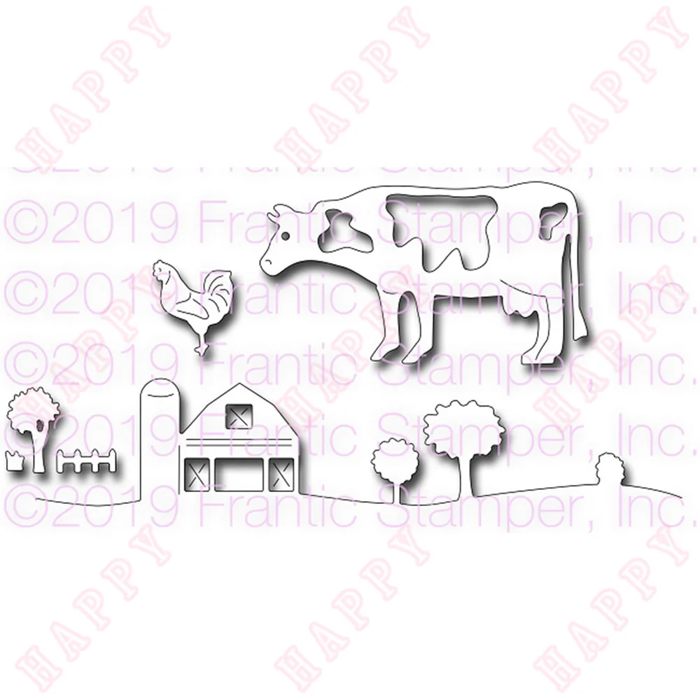 

Christmas Metal Cutting Dies On The Farm For DIY Scrapbooking Envelope Diary Photo Album Paper Cards Decorative Craft Embossing