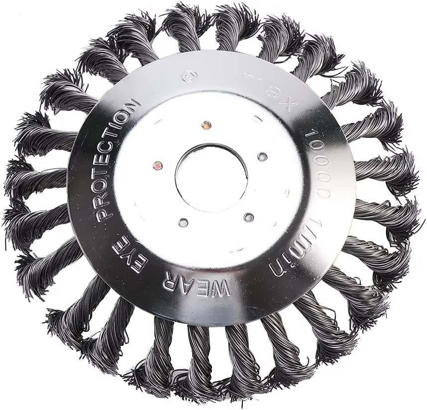 6/8 In Steel Wire Wheel Garden Weed Brush Lawn Mower Grass Eater Trimmer Brush Cutter Tools Garden Grass Trimmer Head Weed Brush