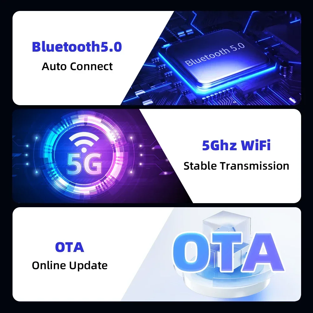 Kebidumei Wireless CarPlay Android Auto Беспроводной адаптер Smart Mini Box Plug and Play Wi-Fi Быстрое