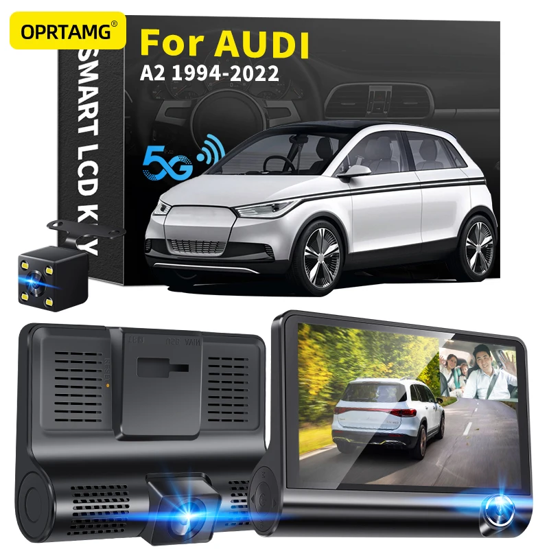 

OPRTAMG Dash Cam 540C6 Car DVR 3 Cameras Lens 4.0 Inch 1080P dashcam For Audi A2 1994 1995 1996 1997-2018 2019 2020 2021 2022