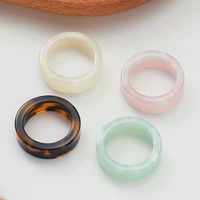 colorful transparent resin acrylic ring set for women korean style sweet geometric round circle finger rings summer jewelry gift
