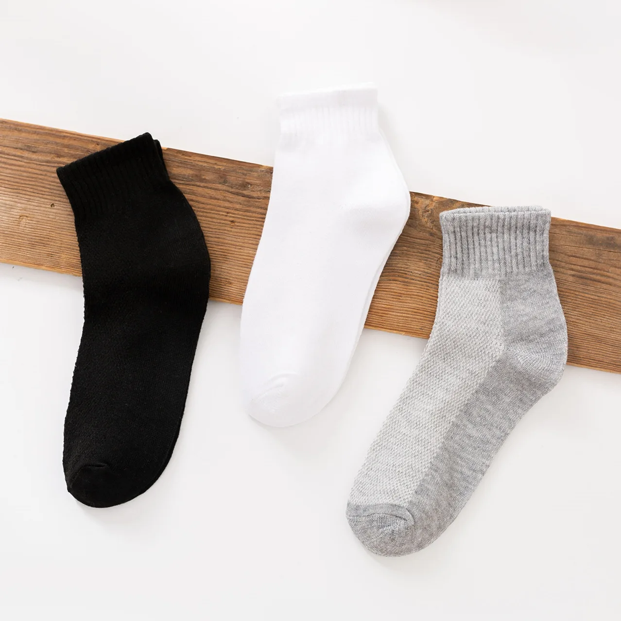 Фото Носки мужские сетчатые средней длины, 5 пар, для весны, лета, осени и зимы №2