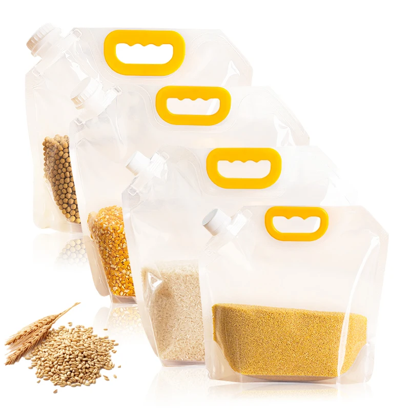 

0.5L/1.5L/2.5L Kitchen Storage Bag Grain Moisture-proof Sealed Bag Insect-proof Transparent Portable Food-grade Storage Bag