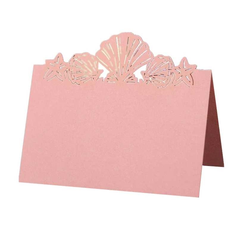 

White Gold Shell Place Cards Reception Table Signature Card Wholesale for Party Decor Wedding Invitation Business Desk Seat Card