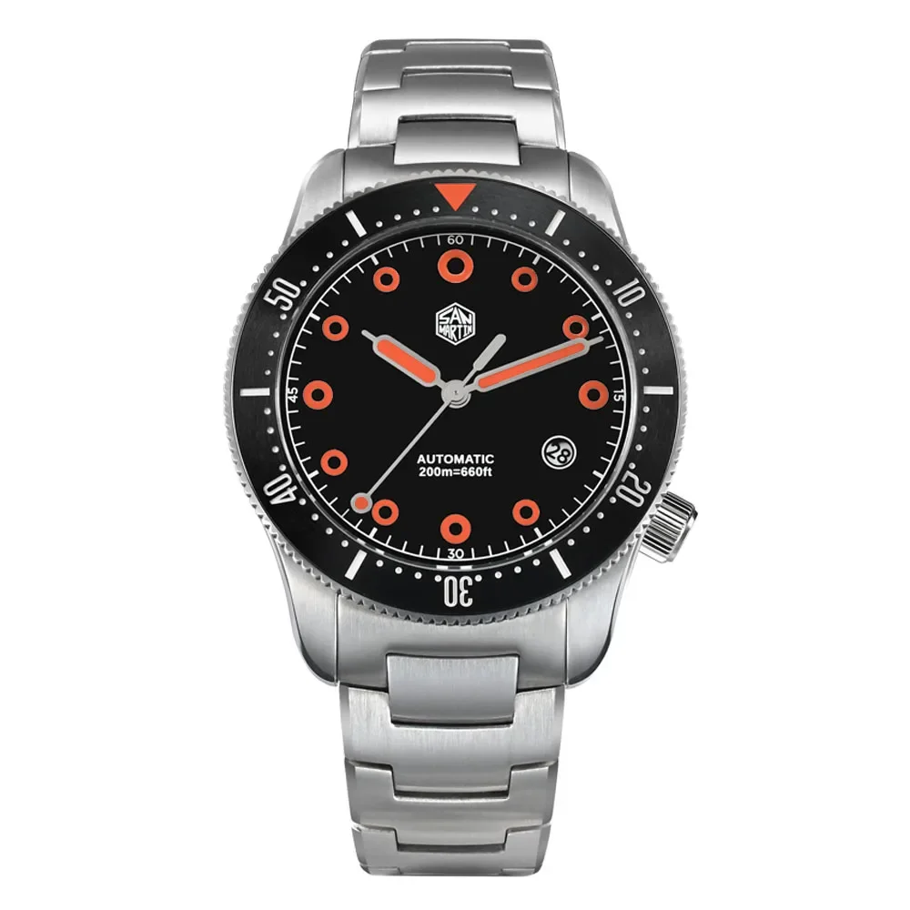 Часы San Martin Мужские механические с сапфировым стеклом 39 5 мм 200 м