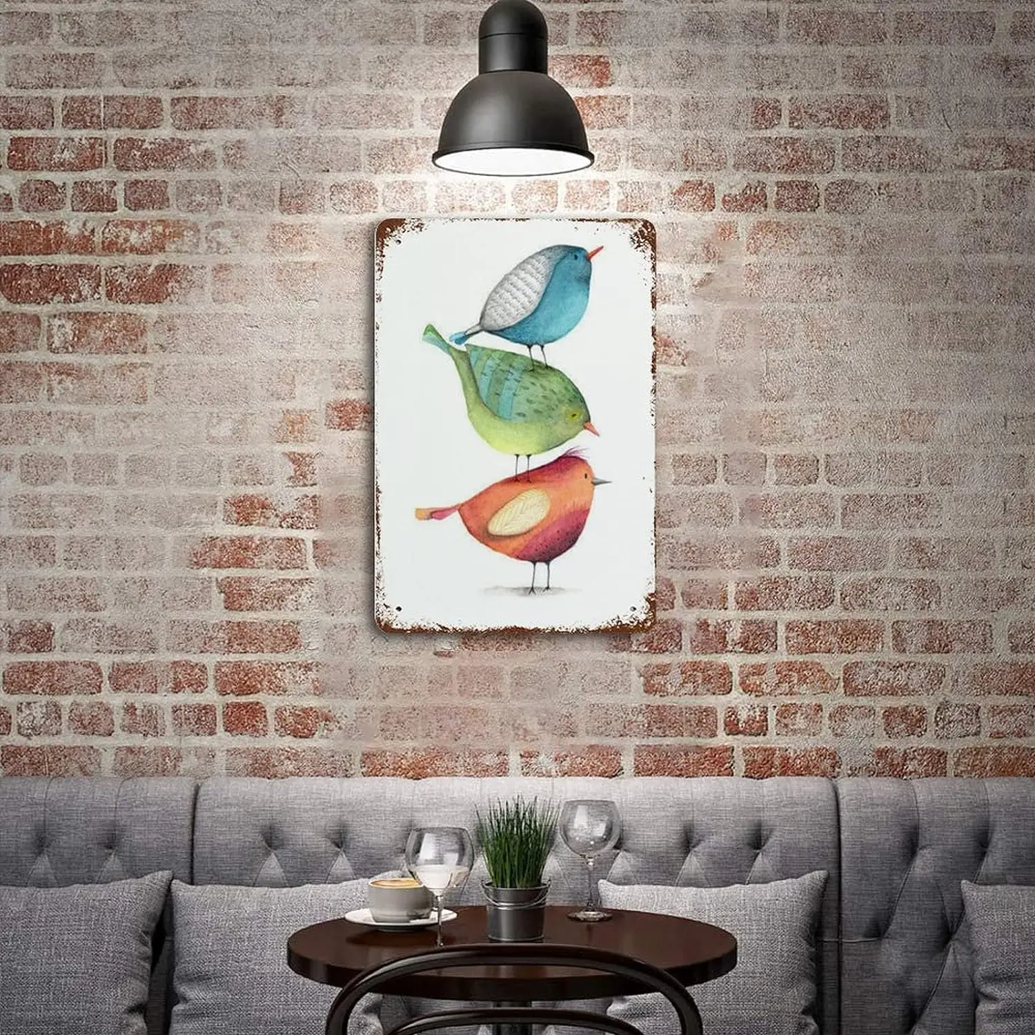 Винтажный жестяной знак Graman декор для стен акварель птицы милые украшения