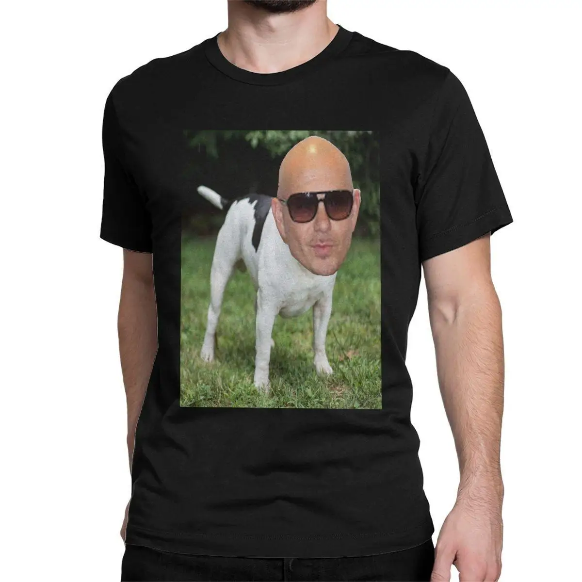 MR Worldwide Dog T-Shirts Men Funny Face Awesome 100% Cotton Tees Crewneck Short Sleeve T Shirts Original Tops