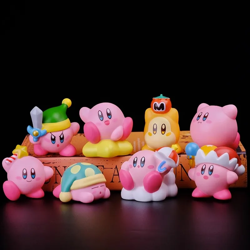 

Kawaii Anime Eight Models Kirby Figure Games Action Figurine Children Collectible Cute Toys Car Desk Decoration Model Doll Gifts