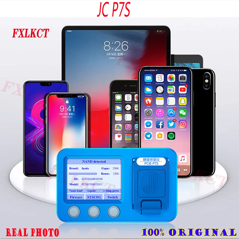 Фото Ремонтный программатор JCID JC P7S NAND BGA70 для iPhone 5SE-7P lPAD 5-7 Syscfg, погрешность считывания и записи №1