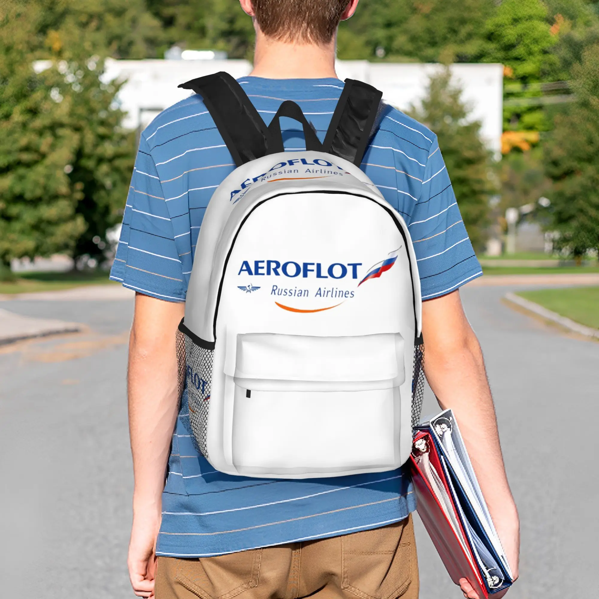 Фото Рюкзак Aeroflot Aviation Russe Pilote Aerospace Aviateur, хит продаж, повседневный рюкзак для мальчиков и девочек, школьная сумка, сумка через плечо №5