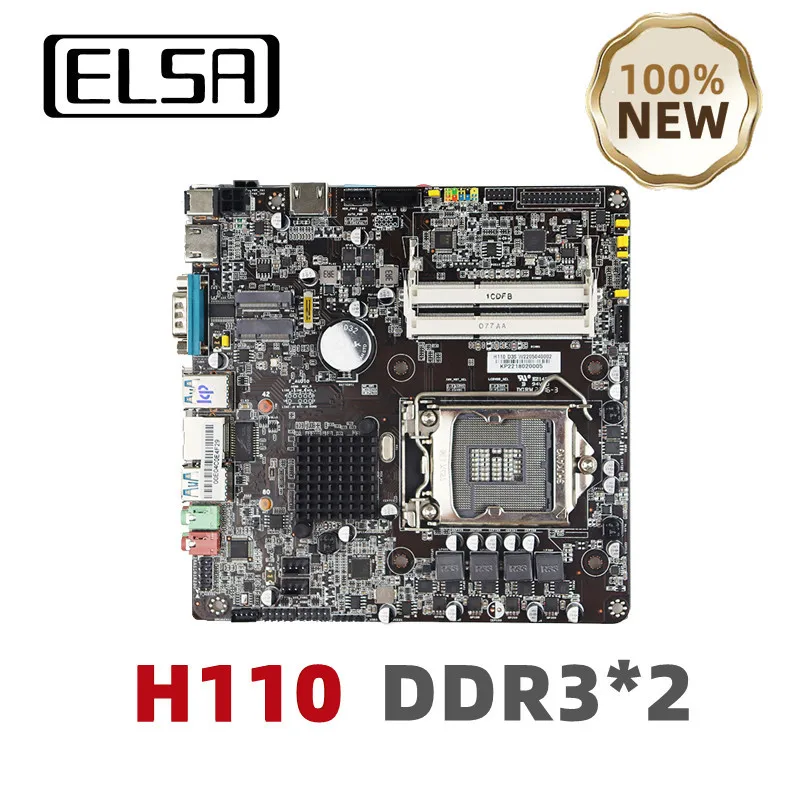 ELSA H110 Mini ITX Motherboard LGA 1151 DDR3 Support Core i3/i5/i7 Pentium Celeron 6/7/8/9th Gen CPU For GAMING PC New