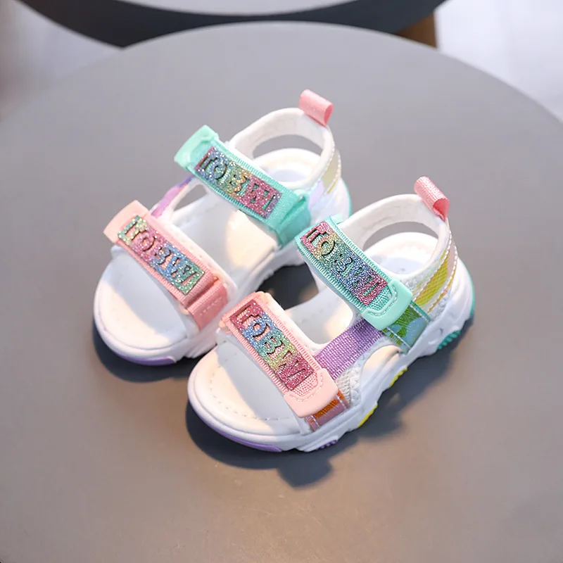 

Children Soft Bottom Non-slip Open Toe Beach Shoes Girls Baby Colorful Toddler Sandals Girl Summer Girls Sandals Toddler Shoes
