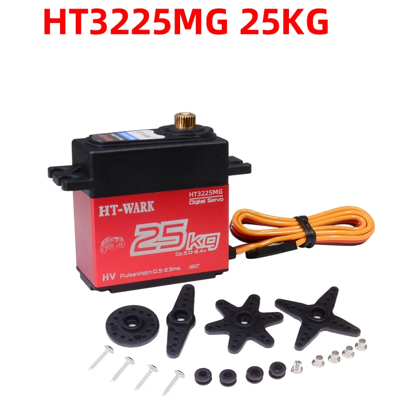 

HTWARK High Speed Metal Gear 25kg Large Torque Digital Servo For Rc Car Crawler Scx10 Trx4 1:8/1:10 Rc Car Truck Robot Parts