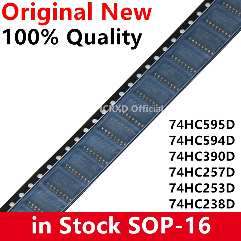 74HC595D SOP16 74HC595 SOP SN74HC595DR 74HC594D 74HC594 74HC390D 74HC390 74HC257D 74HC257 74HC253D 74HC253 74HC238D, 10 шт.