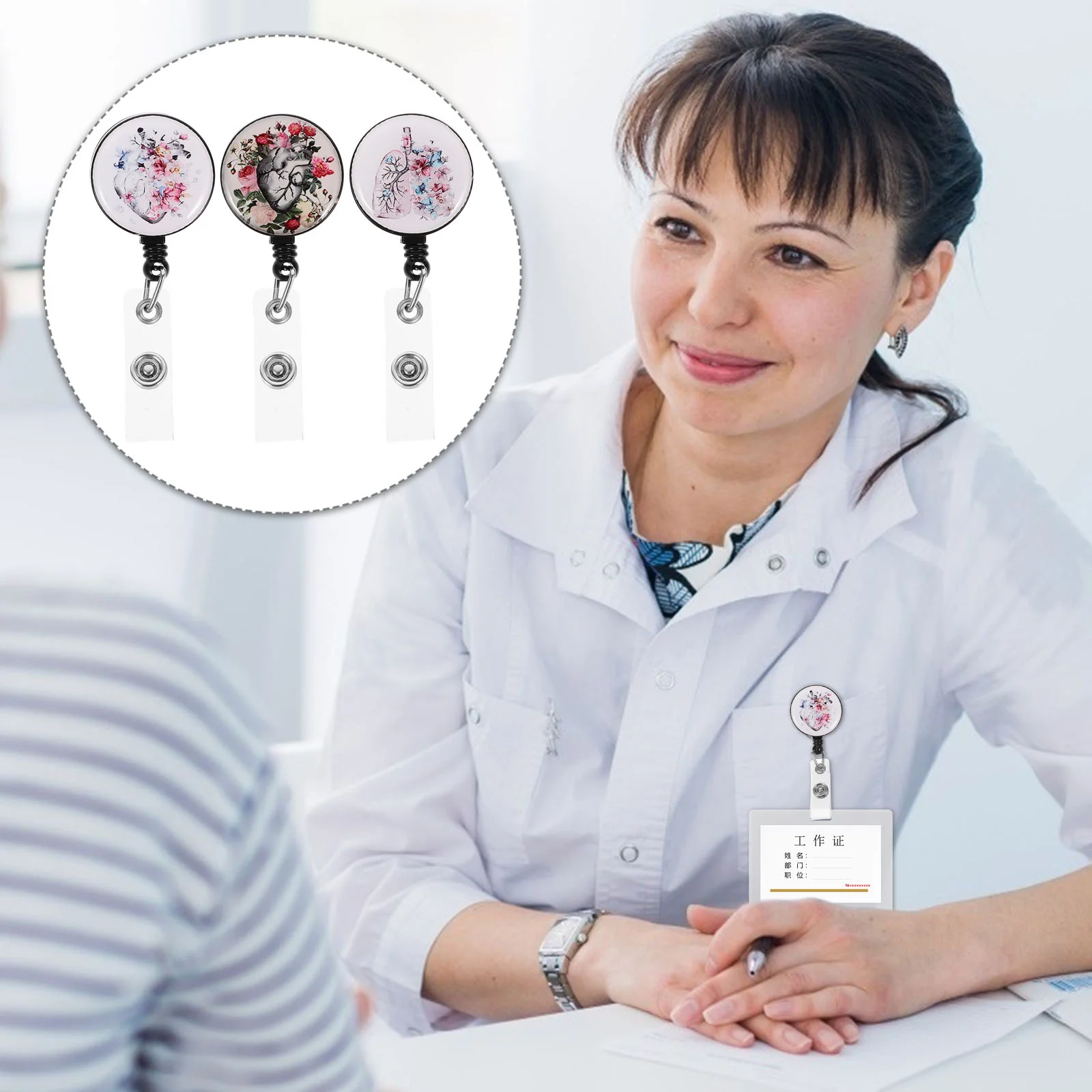 

3Pcs Nurse Name Badge Holders Nurse Badge Buckles Multi-function ID Card Holders for Doctor