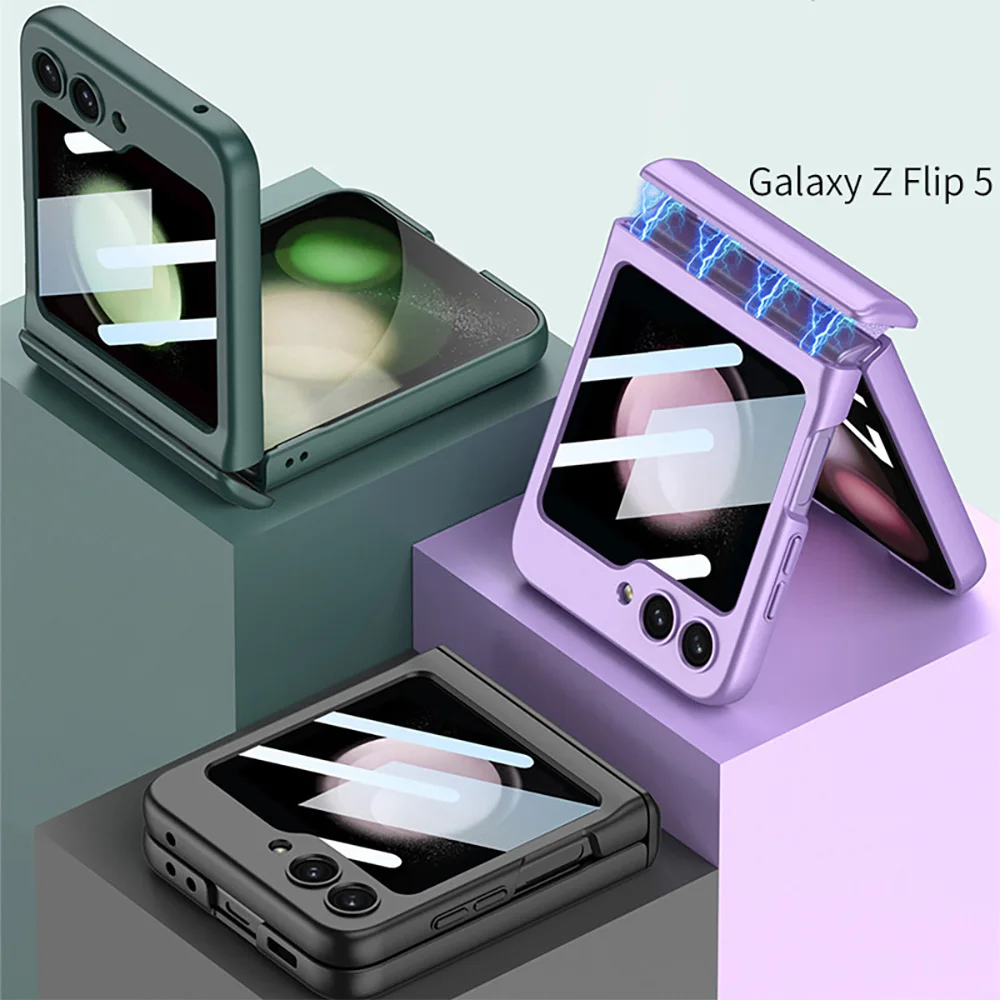 

Samsung Sm-Flip5 Phone Case Folded Goods Magnetism Shell Membrane Integrated Drop Resistant All-Inclusive Minimalist Fashion