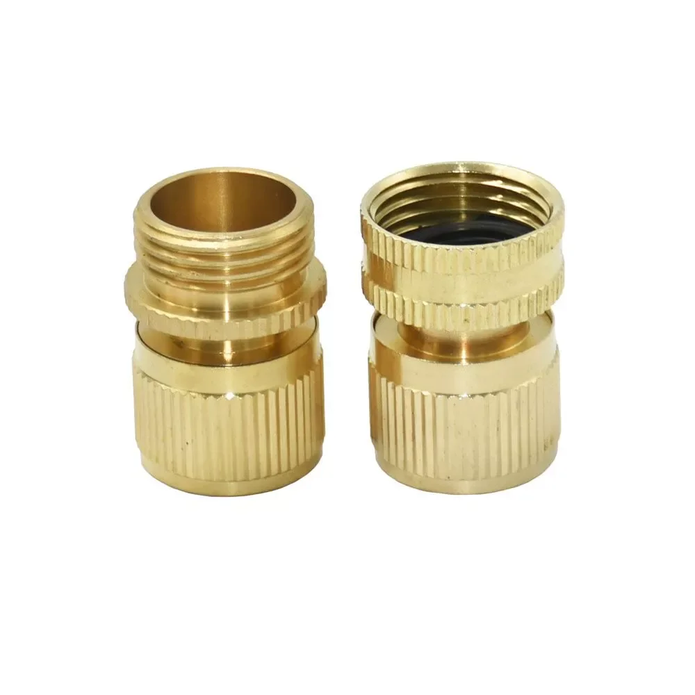 

Brass 3/4" Female Quick Connector Garden 3/4" Male Copper Metal Threaded Water Pipe Connector 1pcs