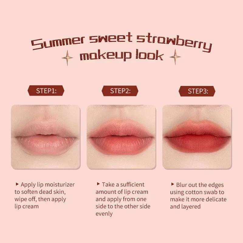 Фото Flower Knows Strawberry Rococo Series Cloud Lip Cream Блеск для губ Длительный бархатный оттенок для губ Губная помада для женщин Косметика №5