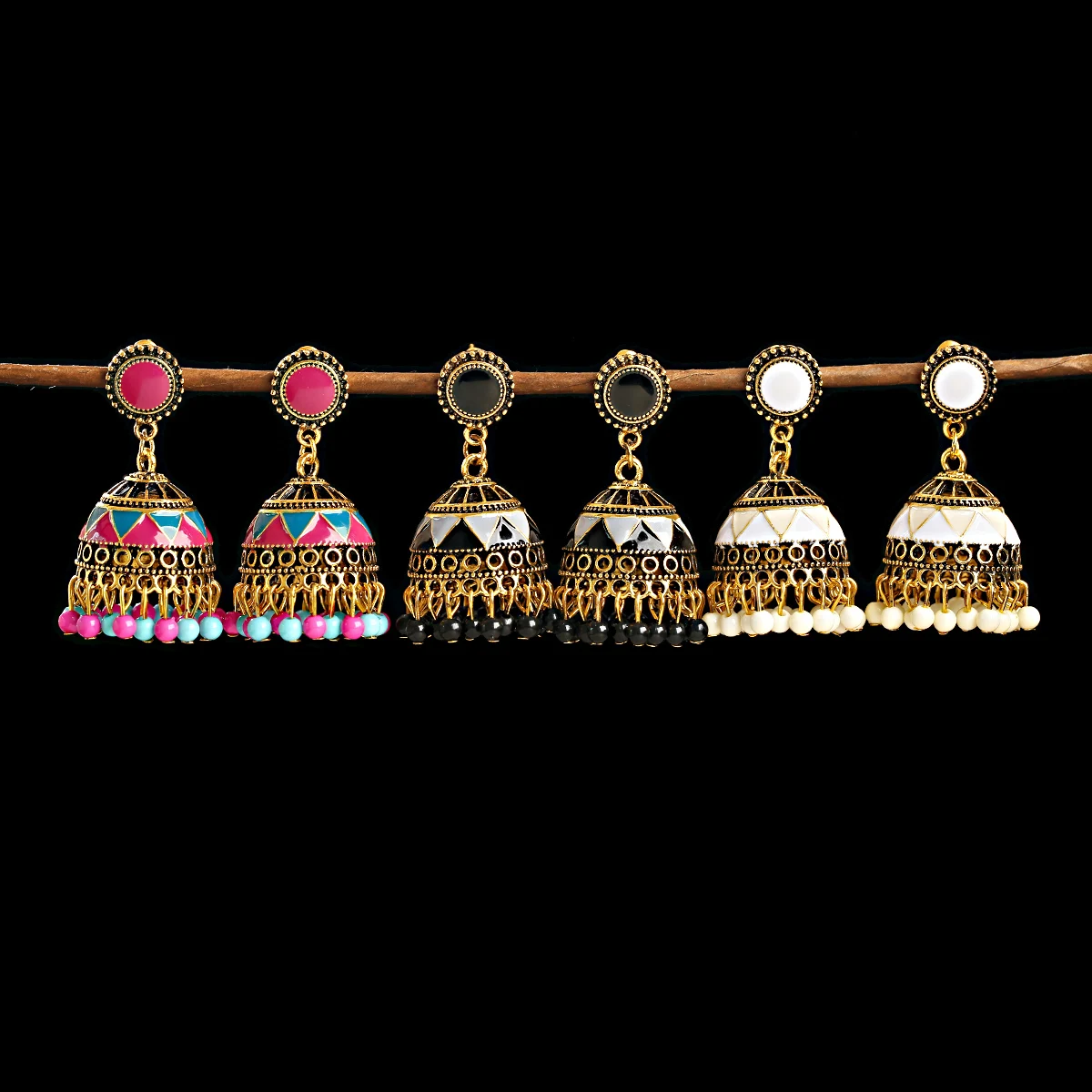 Этнические цыганские серьги-подвески золотого цвета в винтажном богемном стиле