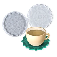 coaster resin epoxy mold tea coaster resin molds silicone wine glass coasters epoxy mould for family gathering party