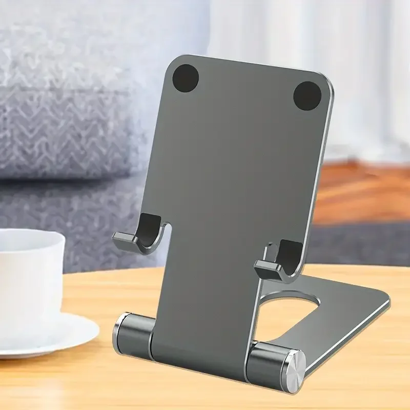 All Aluminum Alloy Cell Phone Stand, Universal Tablet Stand With Silicon Pad, Adjustable Desktop Phone Holder