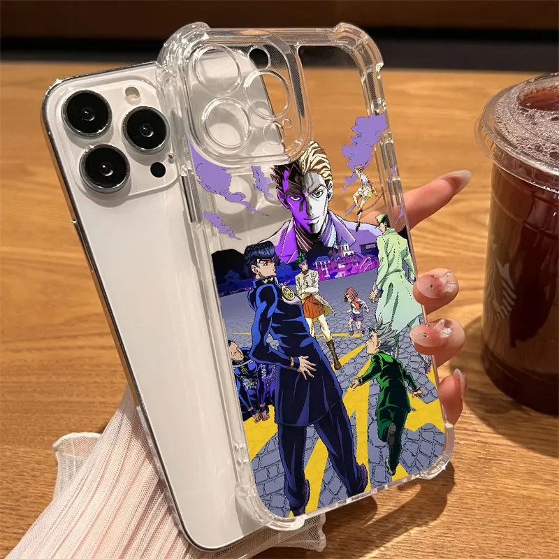 Фото Прозрачный чехол для телефона JoJos Bizarres Anime Adventures для iPhone 17, 16, 14, 15, 11, 12, 13 Pro Max 16E 16 Plus 17Air, мягкий противоударный чехол №3
