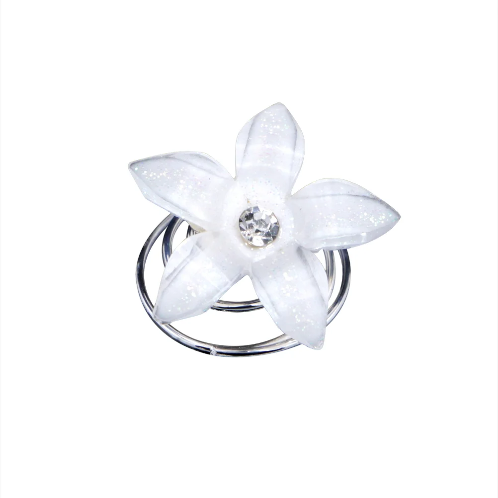 

8pcs Flower Hair Pin Coil Spiral with Rhinestone for Wedding Prom Party Event