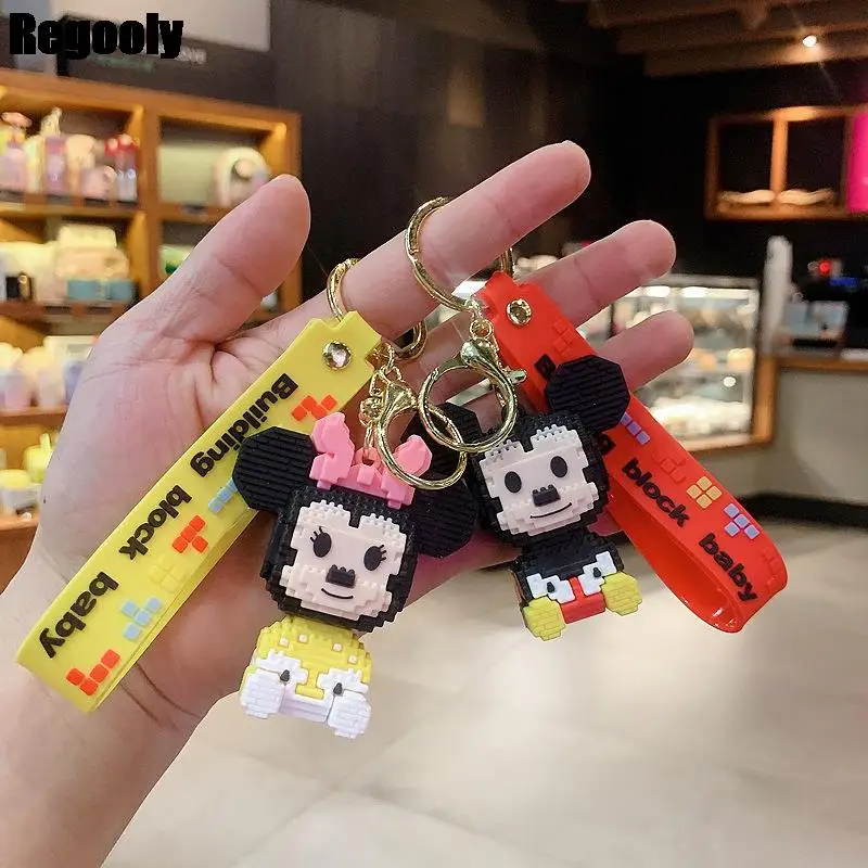 

Милый мультяшный брелок для ключей с Микки и Минни, брелок для автомобиля, куклы, брелок для ключей, креативная Подвеска для сумки, брелок дл...