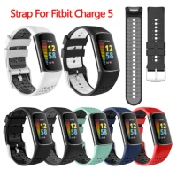 strap for fitbit charge 5 smart watch band sports breathable strap silicone wristband for fit bit charge 5 bracelet accessories