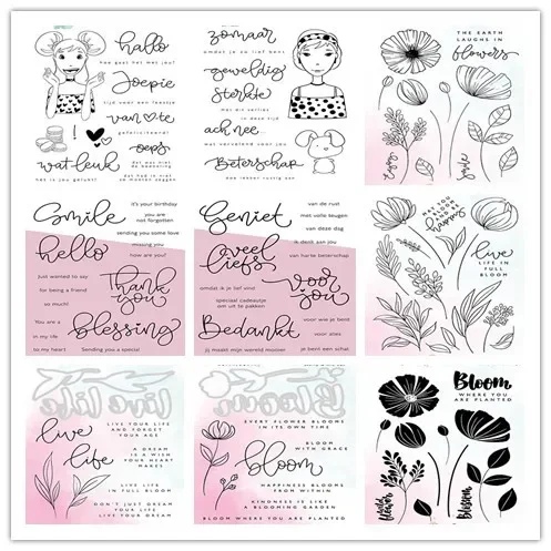 Прозрачные штампы с цветами для самостоятельного скрапбукинга/изготовления