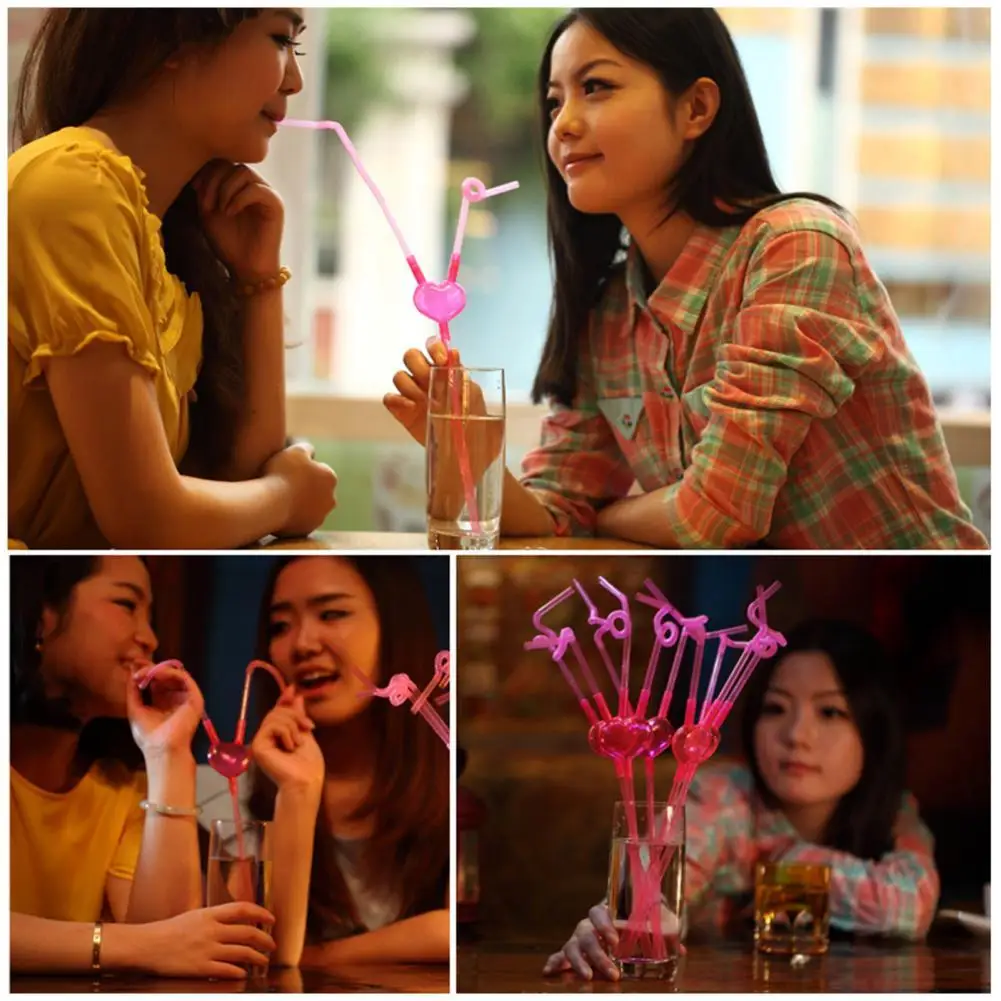 

No Odor Practical Smooth Edge Colorful Juice Drinking Straws Decor for Kitchen