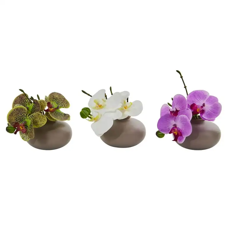 

Phalaenopsis Orchid Artificial Flower Arrangement, Set of 3, Multicolor Gender reveal decorations Hydrangea artificial flowers L
