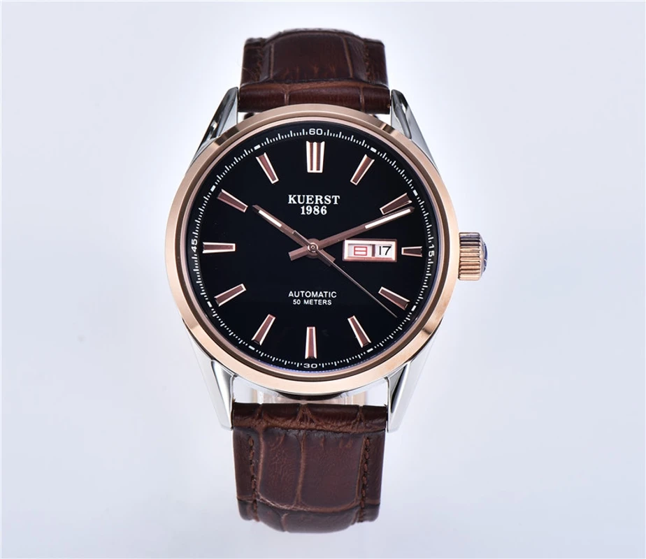 Business Men Watches Women Automatic Watch Waterproof Clock Leather Band Wristwatch