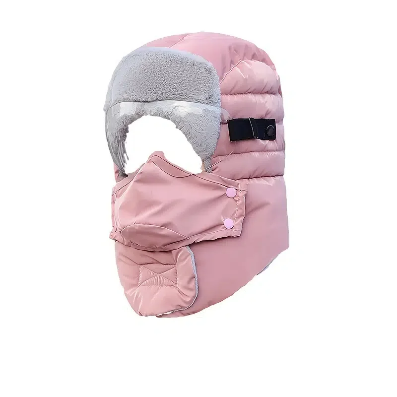 

1pc Unisex Winter Thickened Hat Without Goggle With Ear Flap Thermal Fleece Lining Cover For Outdoor Sports Cycling Ski Rider