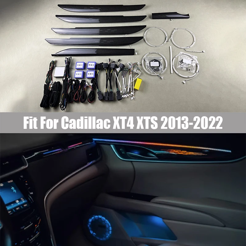 

Окружающая структура, подходит для Cadillac XT4 XTS 2013-2022, форма RGB, динамическая иллюзия, атмосферные огни, управление рулевым колесом
