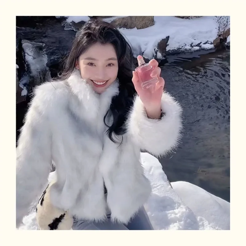 Temperament Women's Short Loose Thick Fur Coat Environmental Protection 2023 Winter New Female Korean Imitation Fox Fur Coat