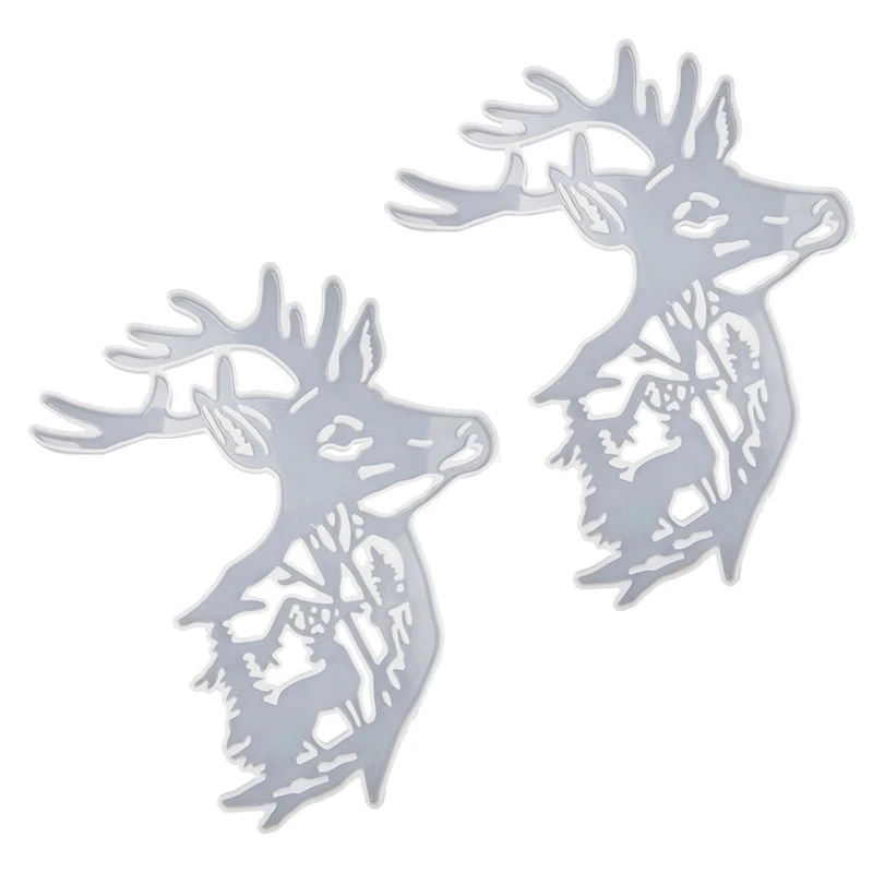 

Diy Crystal Drop Glue Mold Deer Head Small Antlers House Number Pendant Jewelry