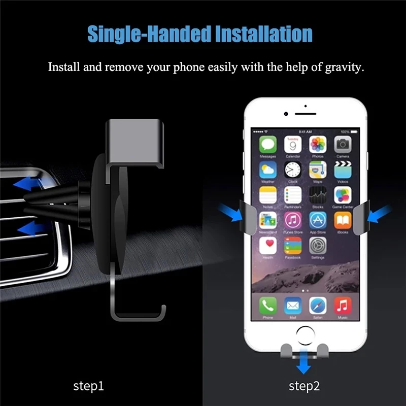 gravity car phone holder mobile stand smartphone gps support mount for iphone 13 12 11 pro 8 samsung huawei xiaomi redmi lg free global shipping