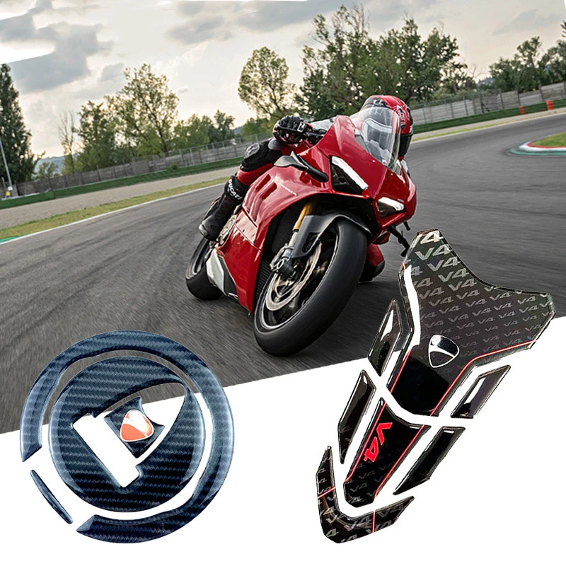 

Motorcycle Accessories Fuel Tank 3D Gel Stickers For Ducati Streetfighter Panigale V4 V2 959 Protection Sticker Fishbone Decals
