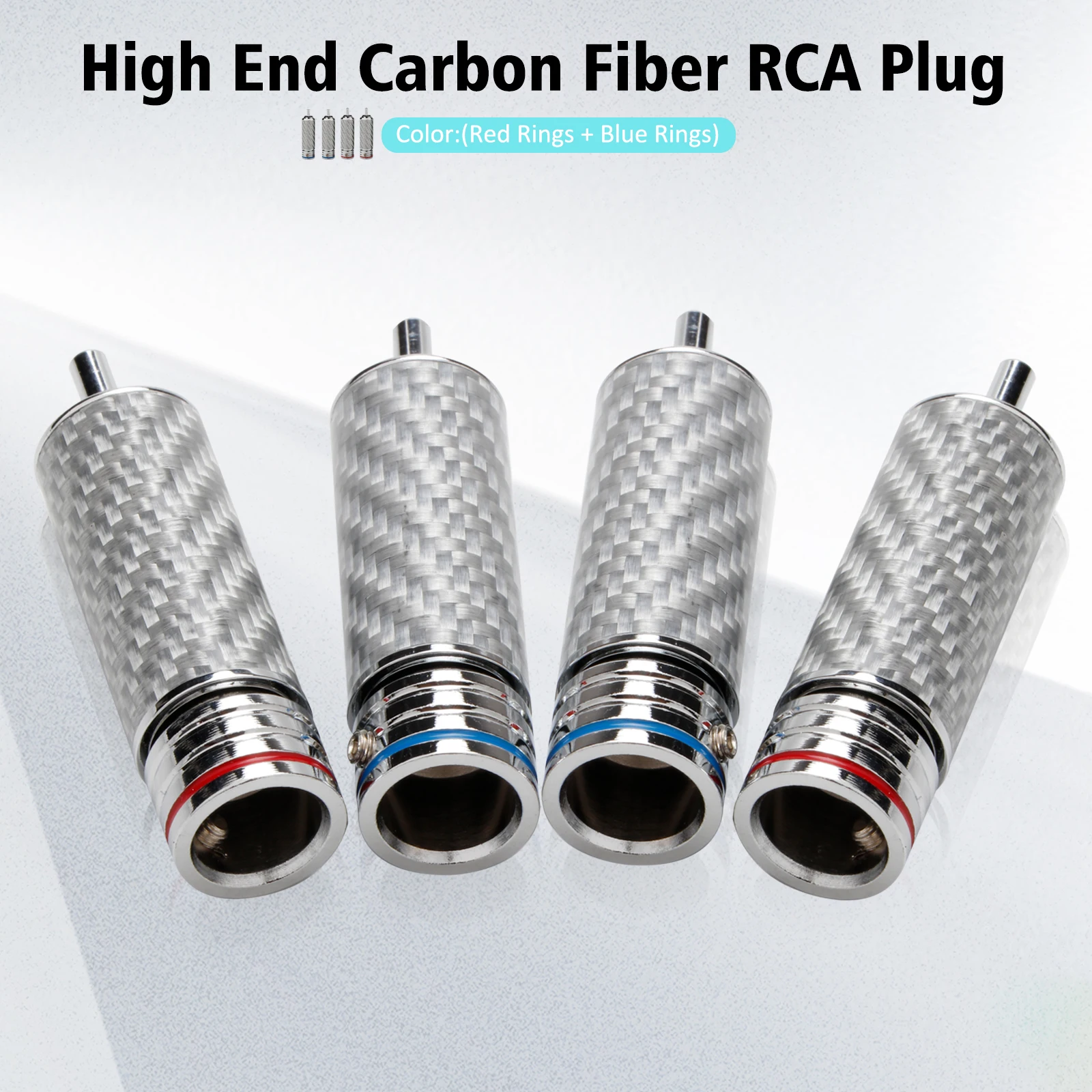 R1720 4 шт. белый углеродное волокно с родиевым покрытием RCA разъем для DIY Hi-Fi