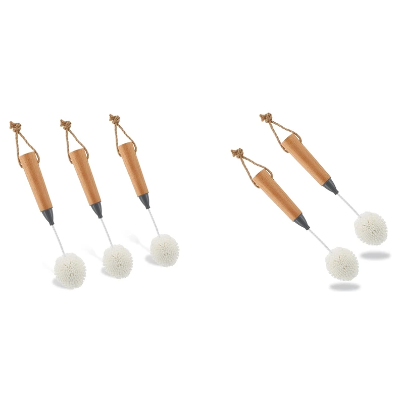 

Wine Glass Cleaning Brush Flute And Stemware Brush Non Scratch Foam Bristle Brush With Wooden Handles