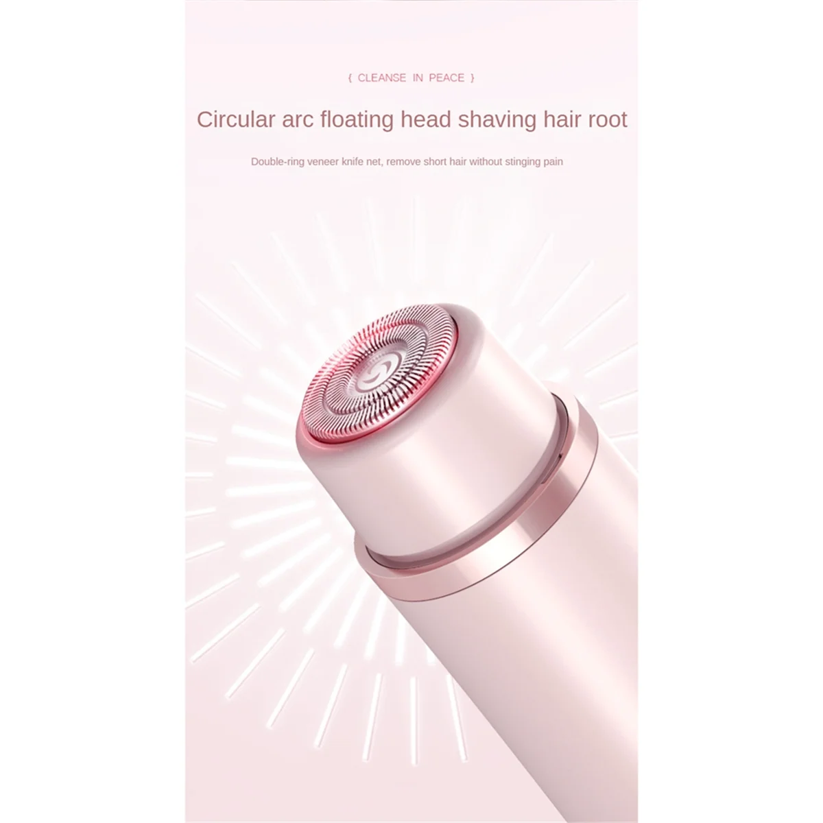 Bikini Trimmer for Women Electric Shaver 2-In-1 Body and Facial Hair Removal Double Head Pubic Face Underarm Legs