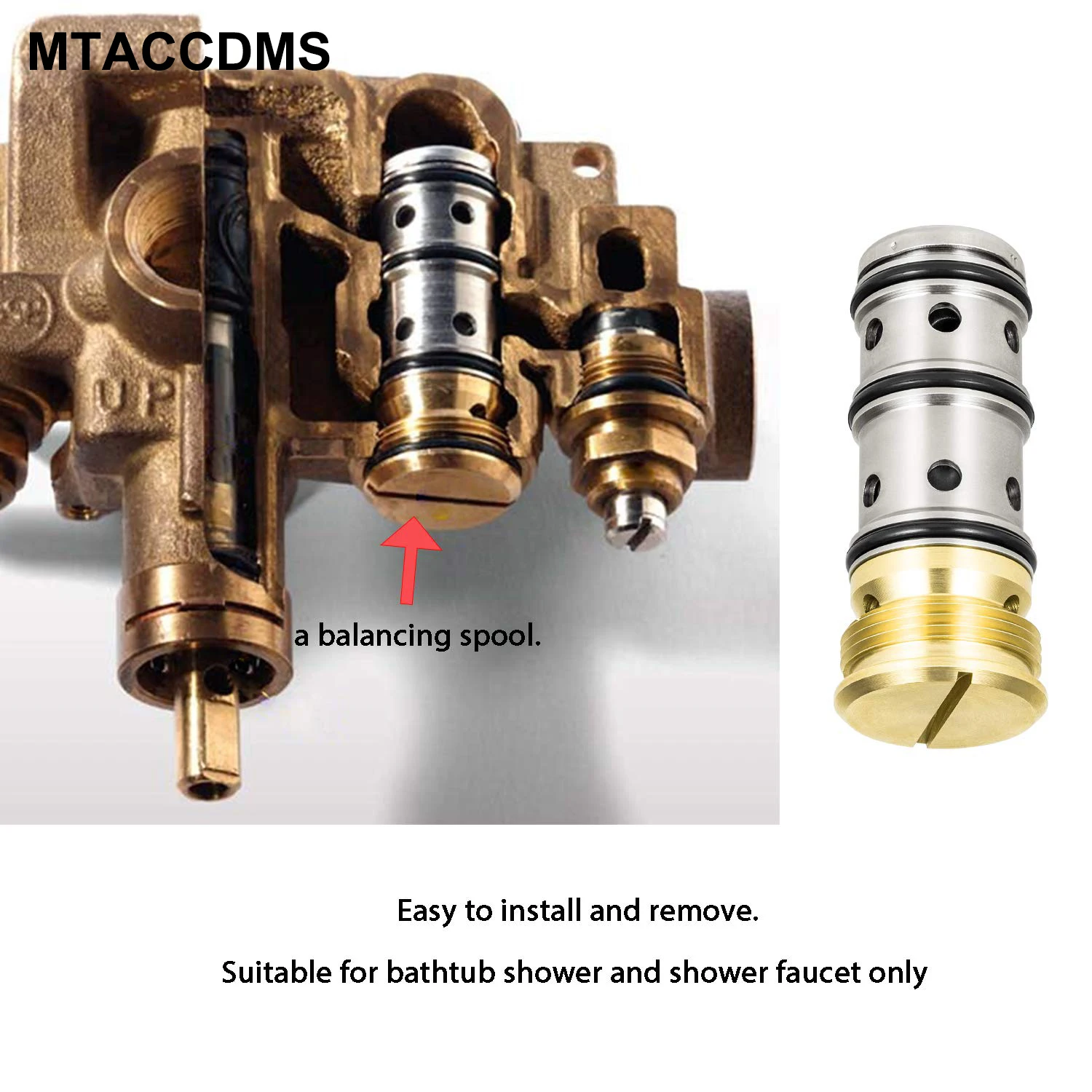 

MTACCDMS OEM 132343 Replacement For Moen Tub Shower and Shower-Only Faucets 1423 Balancing Spool