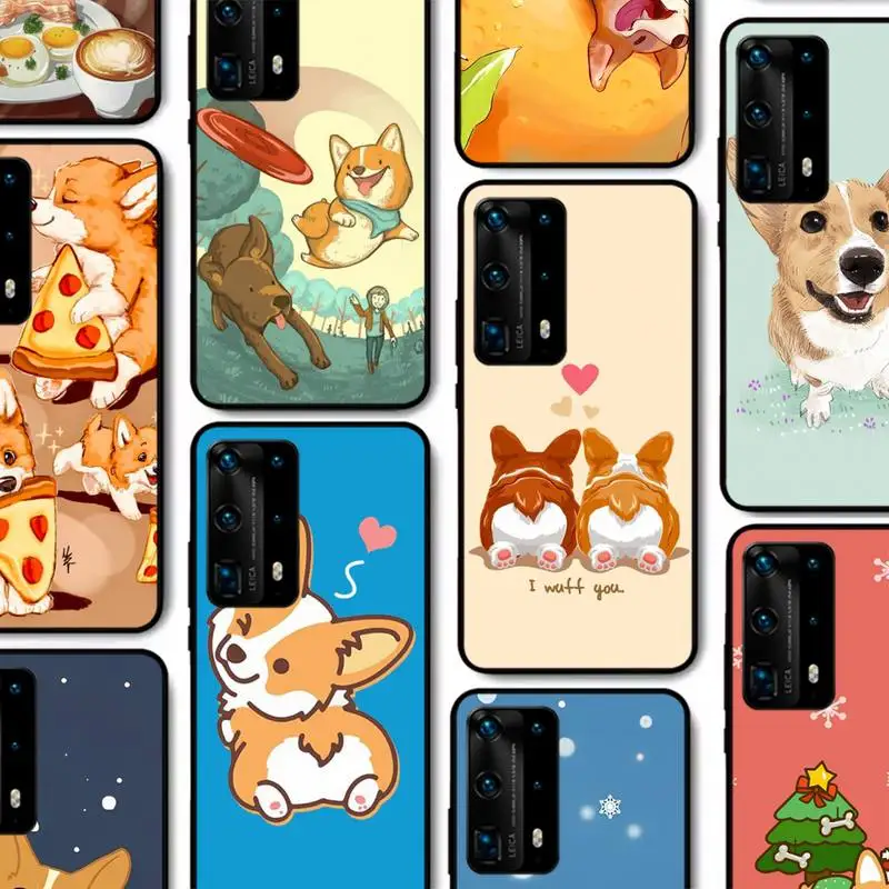 

Kawaii Corgi Phone Case for Huawei P30 40 20 10 8 9 lite pro plus Psmart2019