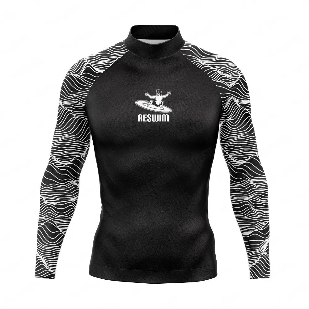 Мужская одежда для плавания с длинным рукавом Rashguard UPF 50 Солнцезащитная рубашка